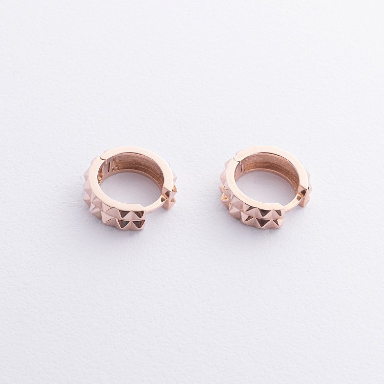 Сережки - кільця "Monica" у червоному золоті с09087 від ювелірного магазину Онікс - 3