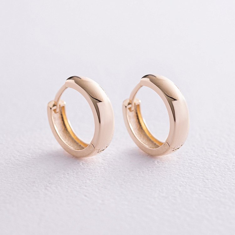 Серьги - кольца в желтом золоте с08189 от ювелирного магазина Оникс