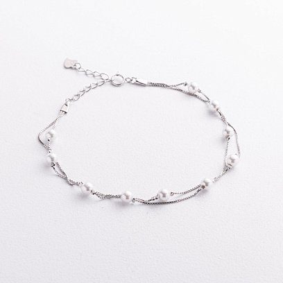 Срібний браслет з перлами 141907