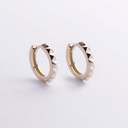 Серьги - кольца "Mona" в желтом золоте с08874