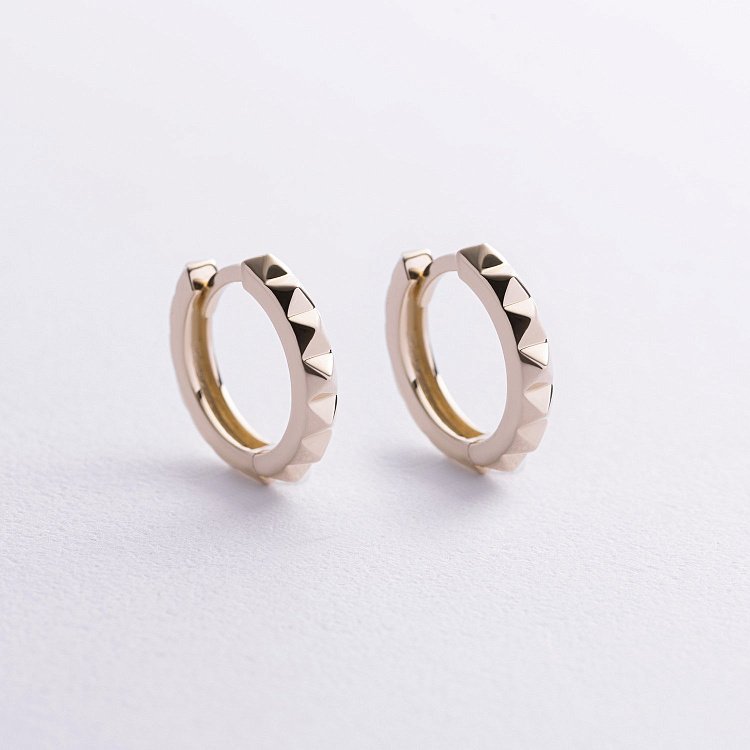 Серьги - кольца "Mona" в желтом золоте с08874 от ювелирного магазина Оникс