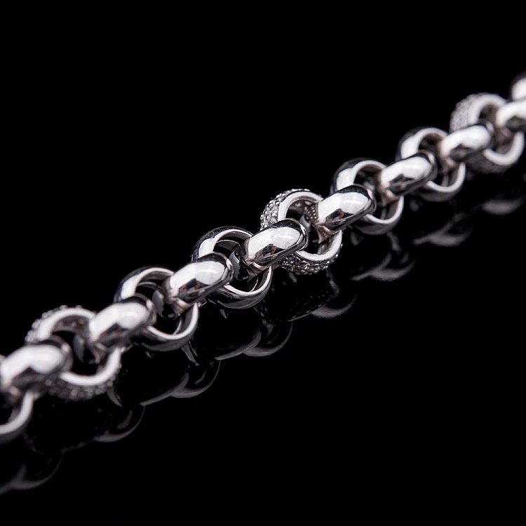 Золотий браслет з фіанітами б02102 від ювелірного магазину Онікс - 2