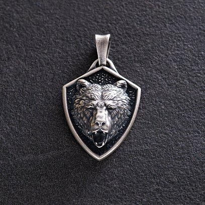 Серебряный кулон "Скандинавский Медведь Гризли" 133194 №6