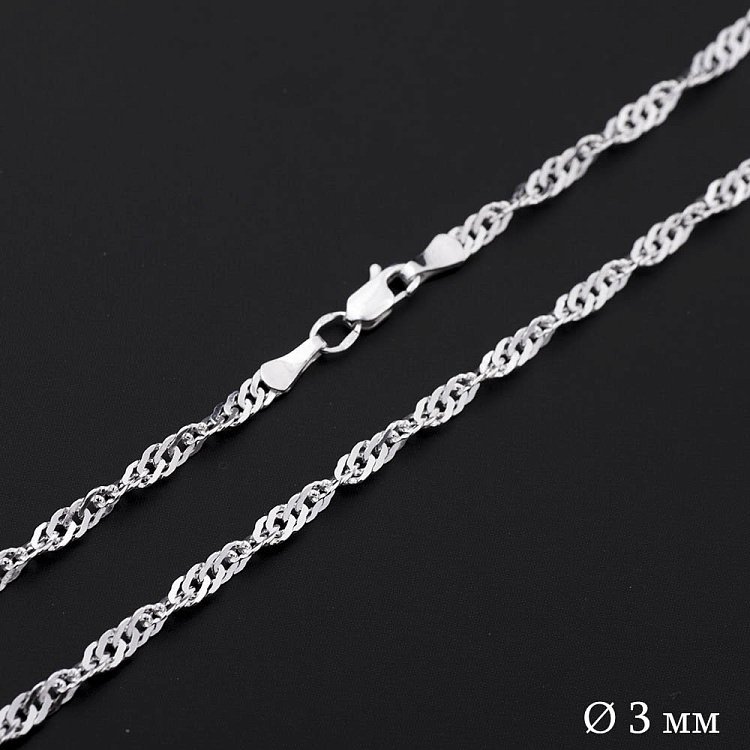 Серебряная цепочка плетение Сингапур б010743 от ювелирного магазина Оникс