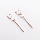 Золотые серьги "Клевер" (эмаль) с09709 от ювелирного магазина Оникс - 2