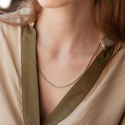 Ланцюжок "Кульки" у трьох кольорах золота ц00442 №5