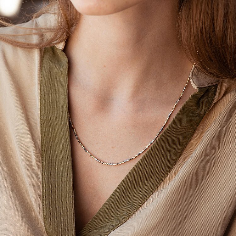 Ланцюжок "Кульки" у трьох кольорах золота ц00442 від ювелірного магазину Онікс - 4