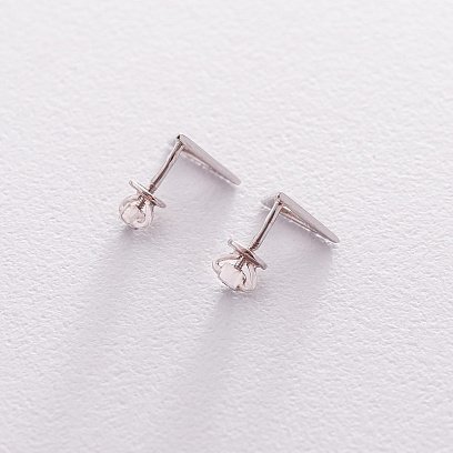 Золотые серьги-пусеты "Треугольники" с06413 №4