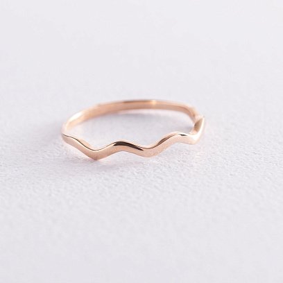 Каблучка "Хвиля" в червоному золоті  к06740 №12