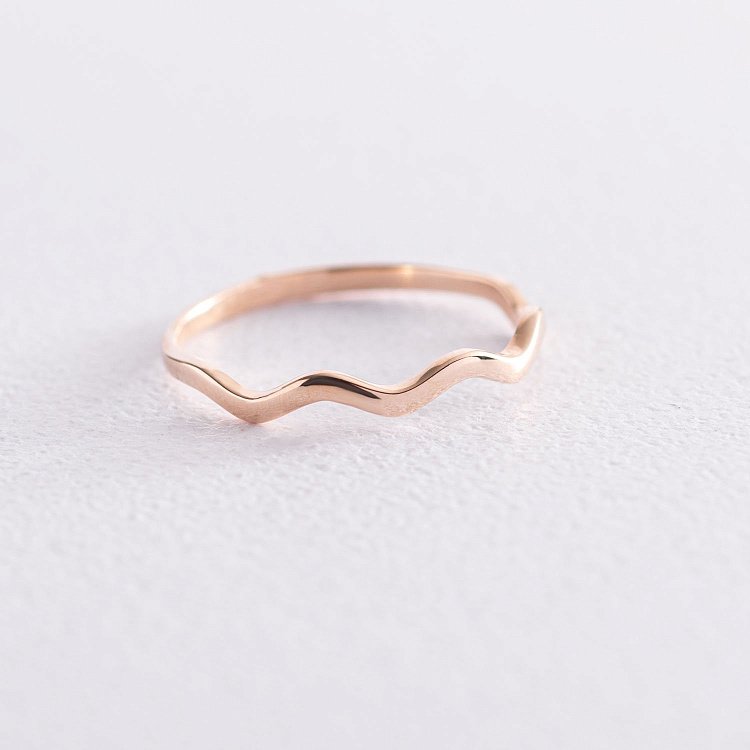 Каблучка "Хвиля" в червоному золоті  к06740 від ювелірного магазину Онікс - 12