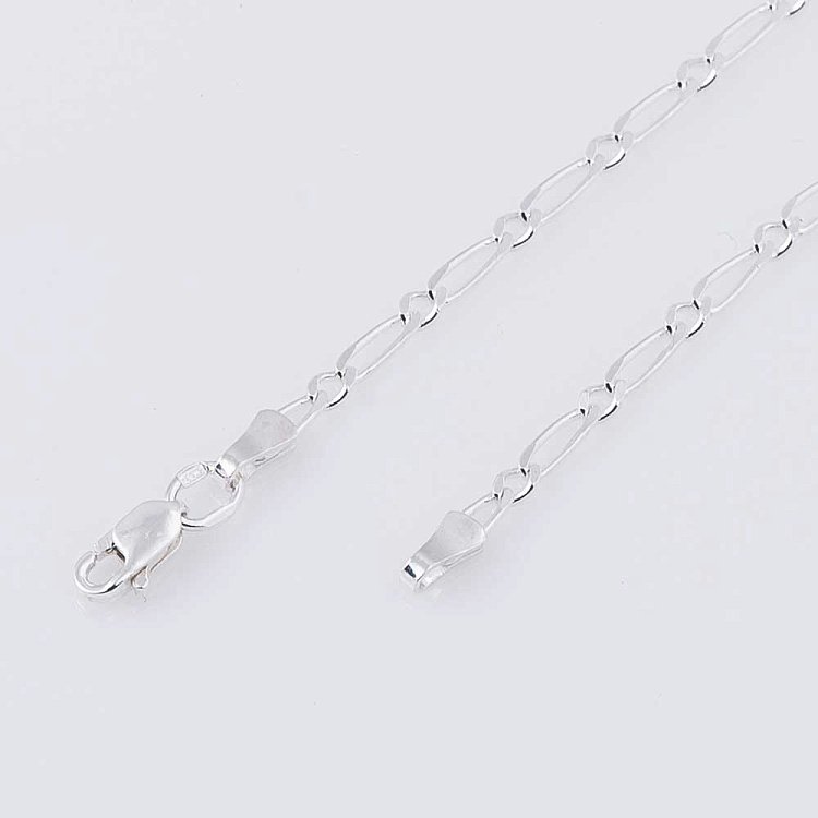 Серебряная цепочка плетение Фигаро 1+1 Б010993 - 1 Серебряная цепочка плетение Фигаро 1+1 Б010993 от ювелирного магазина Оникс - 1