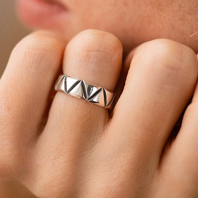 Серебряное кольцо "Chloe" 112812 №4