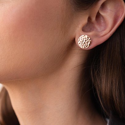 Серьги - пусеты "Теона" в красном золоте с07799 №4