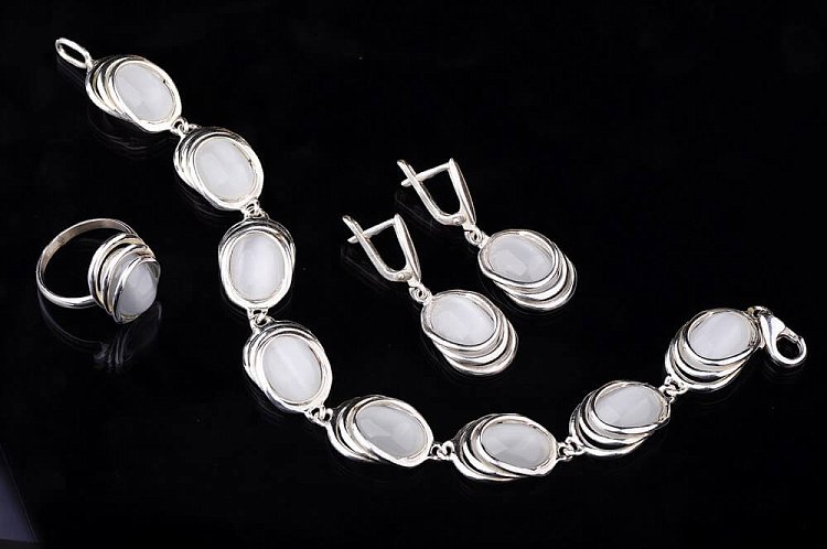 Сережки (улексит) 12608у від ювелірного магазину Онікс - 2