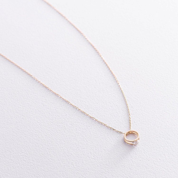 Колье "Амелия" в желтом золоте (фианит) кол01904 от ювелирного магазина Оникс