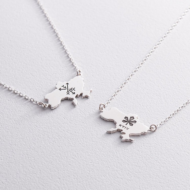 Срібне кольє "Україна - Герб Вашого міста" 181212герб від ювелірного магазину Онікс