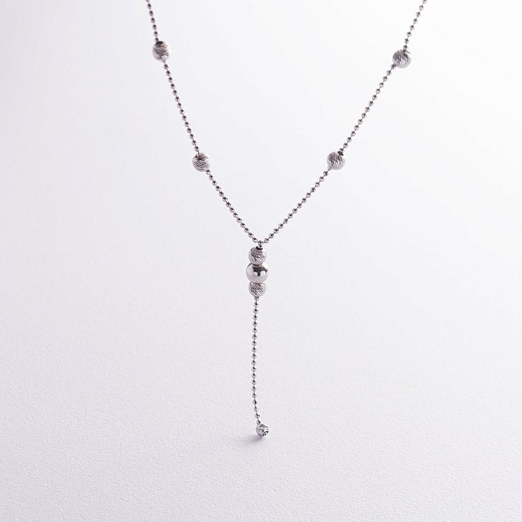 Серебряное колье "Шарики" 181089 от ювелирного магазина Оникс - 1
