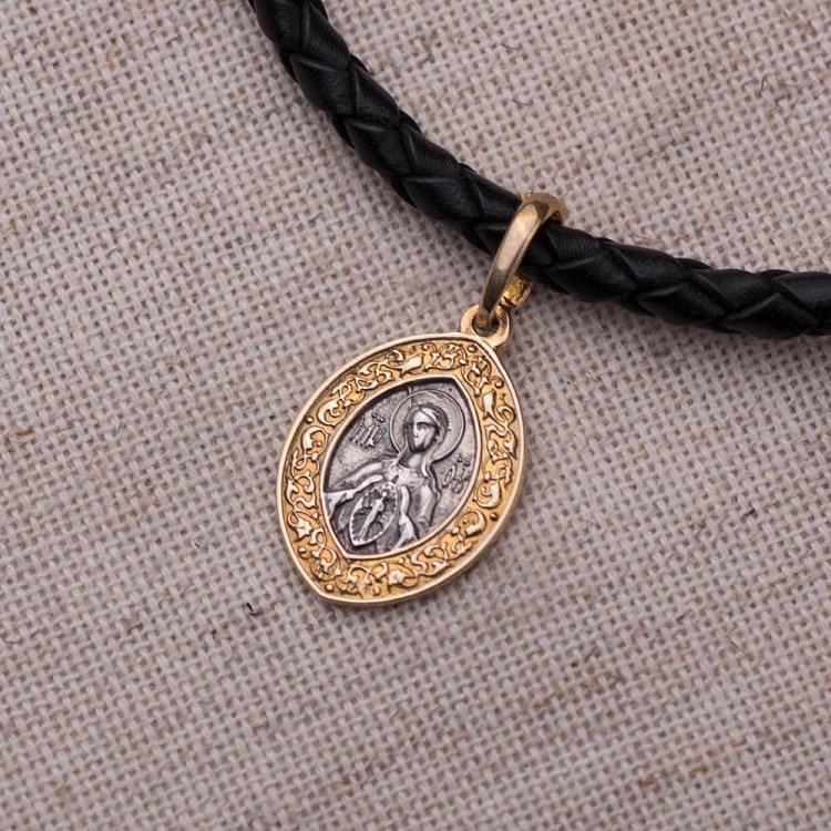 Срібна ладанка з чорнінням і позолотою 131808 від ювелірного магазину Онікс - 5