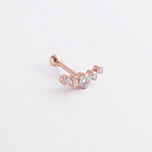 Одиночная золотая серьга для хеликса (фианиты) з40001к от ювелирного магазина Оникс - 1