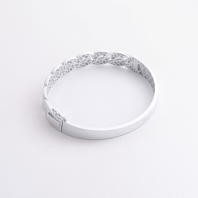 Жорсткий браслет "Merry" у білому золоті б05609 №6