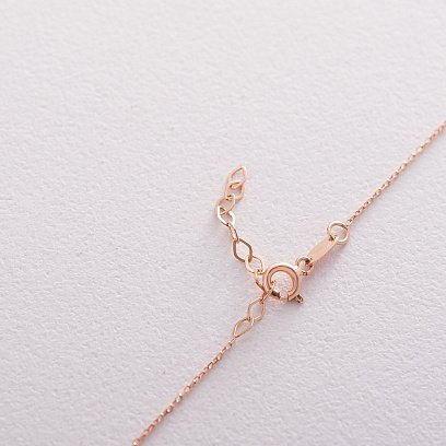 Двойное золотое колье с фианитом кол01527 №3