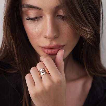 Каблучка "Моя Україна" у червоному золоті к07039 №7