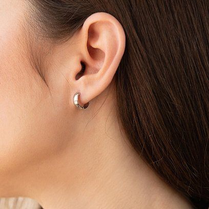 Сережки - кільця у сріблі 7074 №2