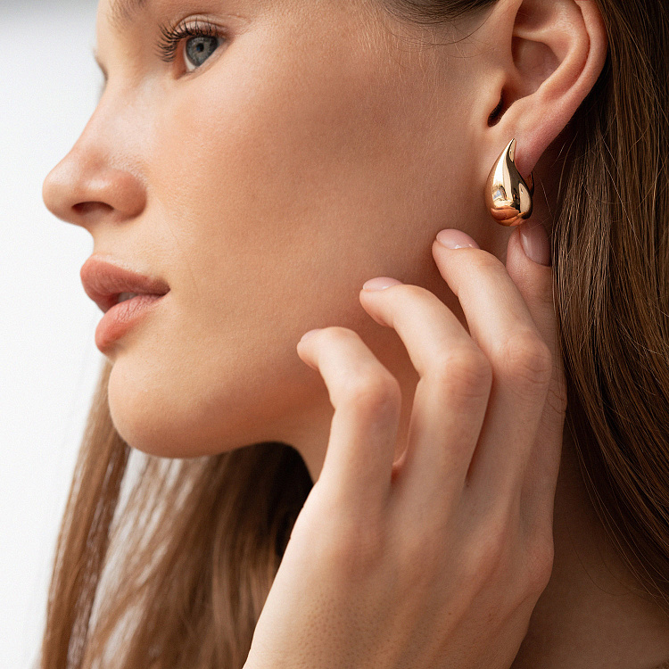 Сережки "Megan" у червоному золоті (Small) с09118 від ювелірного магазину Онікс - 4