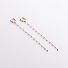 Сережки "Кульки на ланцюжку" (червоне, жовте, біле золото) с09373 от ювелирного магазина Оникс - 1