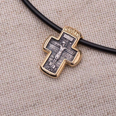 Срібний хрест "Ангел Господній. Іоанн Предтеча" (позолота) 132464 №3