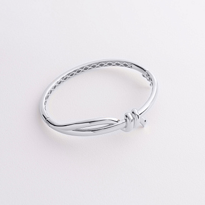 Жорсткий браслет "Brigitte" у білому золоті б05744 №2