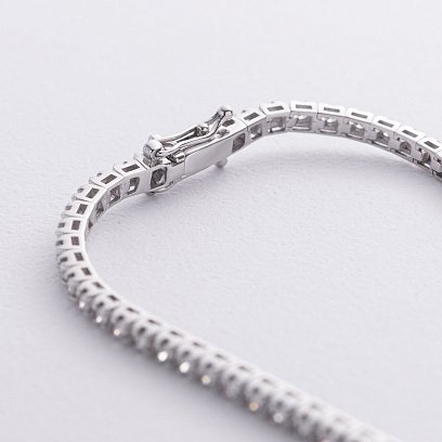 Браслет Теннис в белом золоте с белыми бриллиантами 518761501 №5