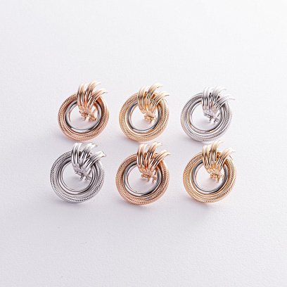 Сережки "Кільця" у білому золоті с08367 №9