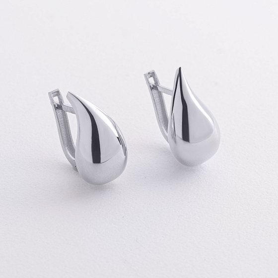 Серьги "Megan" в белом золоте с09736