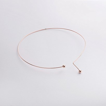 Колье - чокер "Ariana" (красное золото) с шариками кол02603