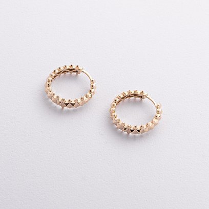 Серьги - кольца в желтом золоте с09299 №2