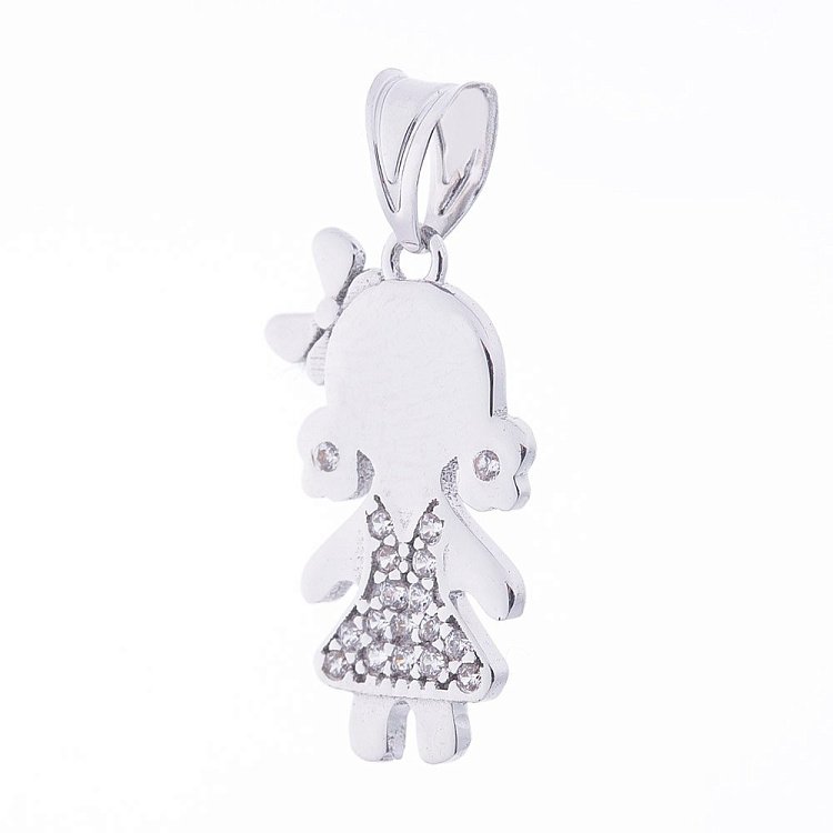 Золотая подвеска "Девочка" с фианитами п03225 от ювелирного магазина Оникс