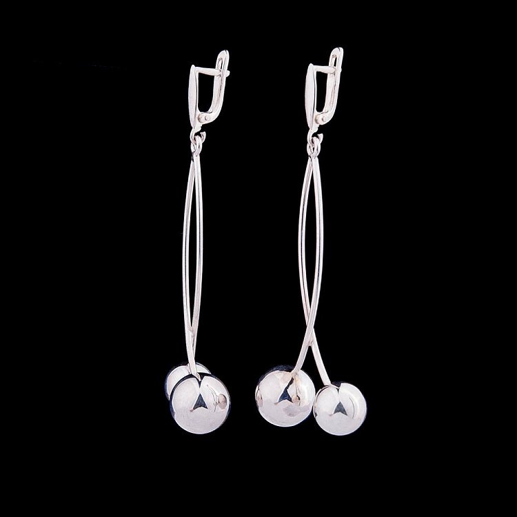 Серьги "Шарики" 12045 от ювелирного магазина Оникс - 2