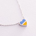 Кольє "З Україною в серці" у сріблі (блакитна та жовта емаль) 181236 от ювелирного магазина Оникс - 2