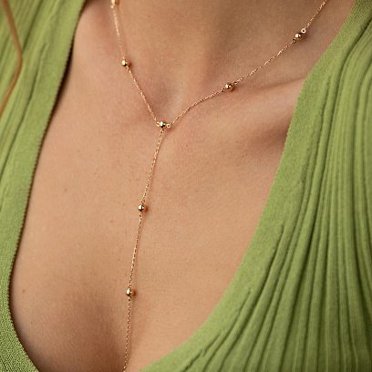 Колье "Шарики" в красном золоте кол01953 №4