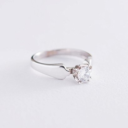 Золотое помолвочное кольцо с фианитом к06171