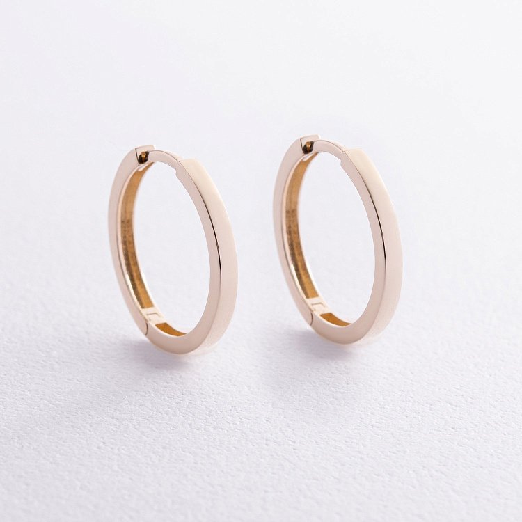 Сережки - кільця в жовтому золоті с08330 від ювелірного магазину Онікс