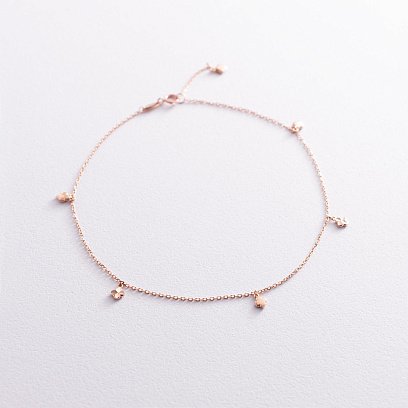 Золотий браслет "Конюшина" на ногу б04906