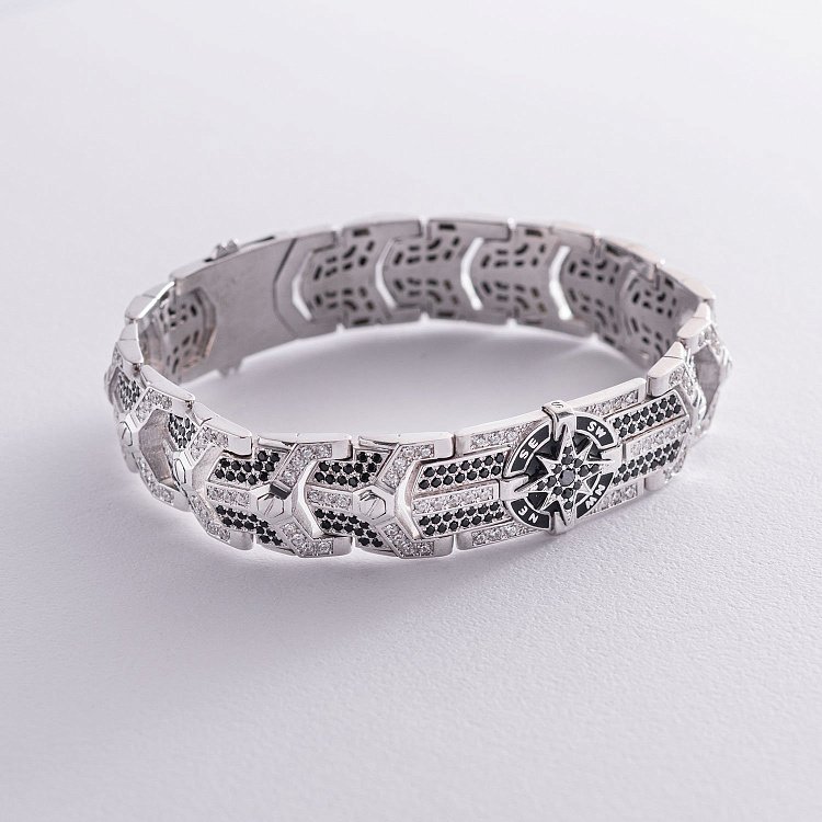 Мужской серебряный браслет Б2501р от ювелирного магазина Оникс