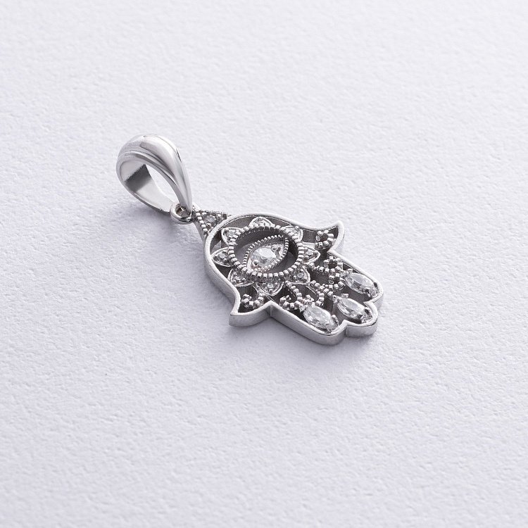 Срібний кулон "Хамса" з фіанітами 1189 від ювелірного магазину Онікс