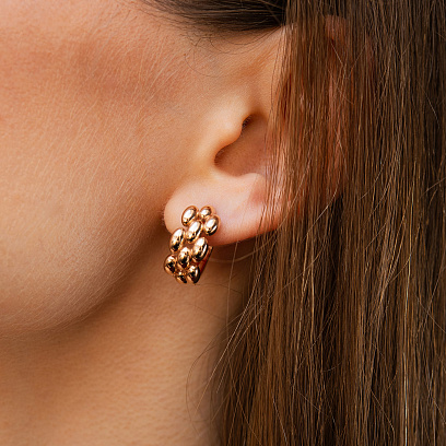 Сережки "Charlie" у червоному золоті с09480 №2