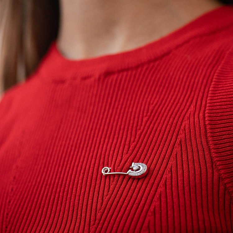 Срібна шпилька з фіанітами  21062 від ювелірного магазину Онікс - 1