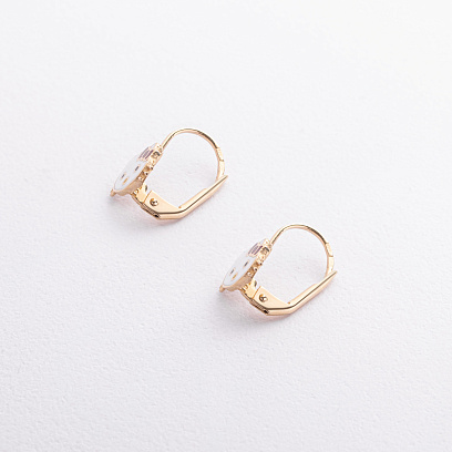 Дитячі золоті сережки "Hello Kitty" з емаллю с03212 №2