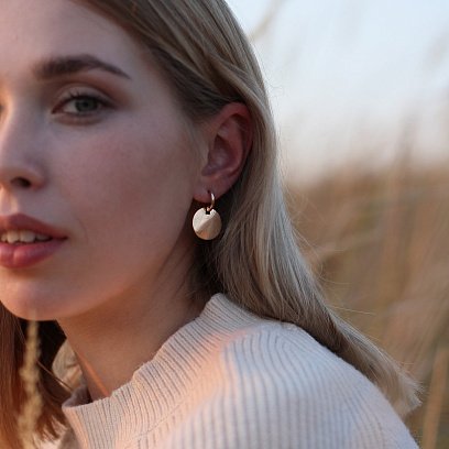 Золотые серьги Большие монетки с06498 №3