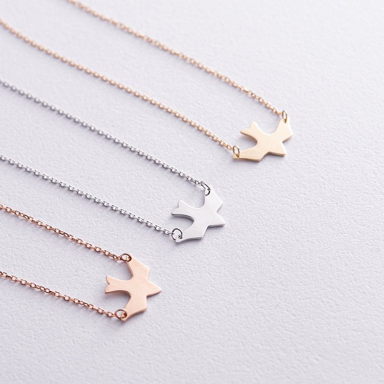 Кольє "Ластівка" у білому золоті кол02365 від ювелірного магазину Онікс - 10